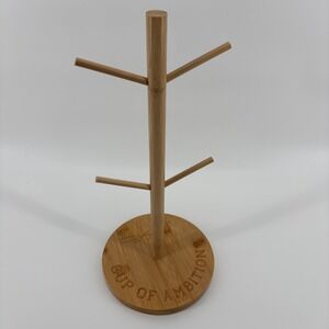 Dolly Parton Mug Tree Cup Holder Natural Bamboo Cup of Ambition Engraved